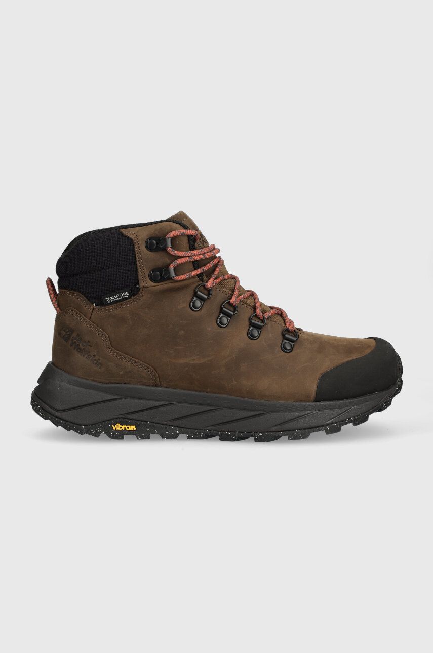 Levně Boty Jack Wolfskin Terraquest X Texapore Mid pánské, hnědá barva