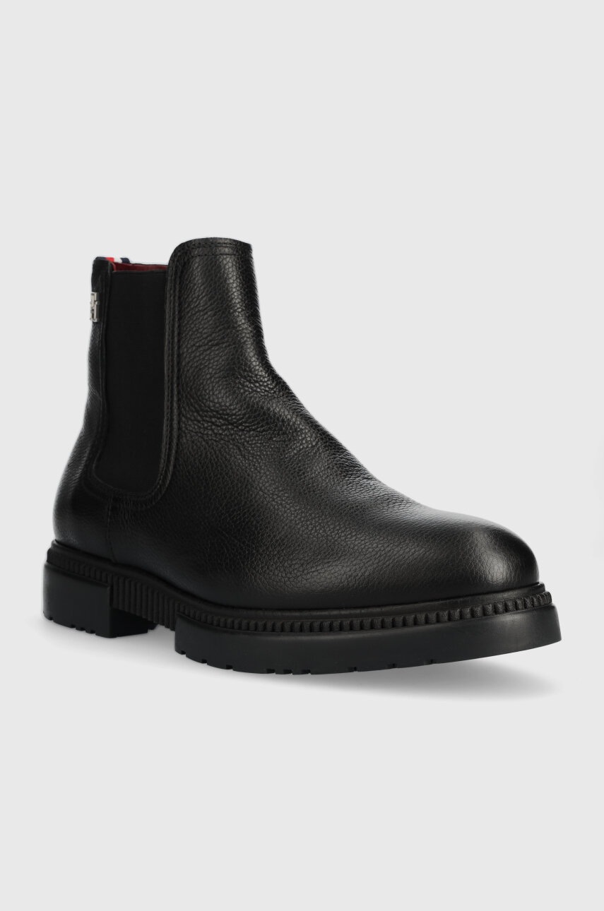 Δερμάτινα παπούτσια Tommy Hilfiger COMFORT CLEATED THERMO LTH CHEL χρώμα: μαύρο, FM0FM04650 F3FM0FM04650 φωτογραφία