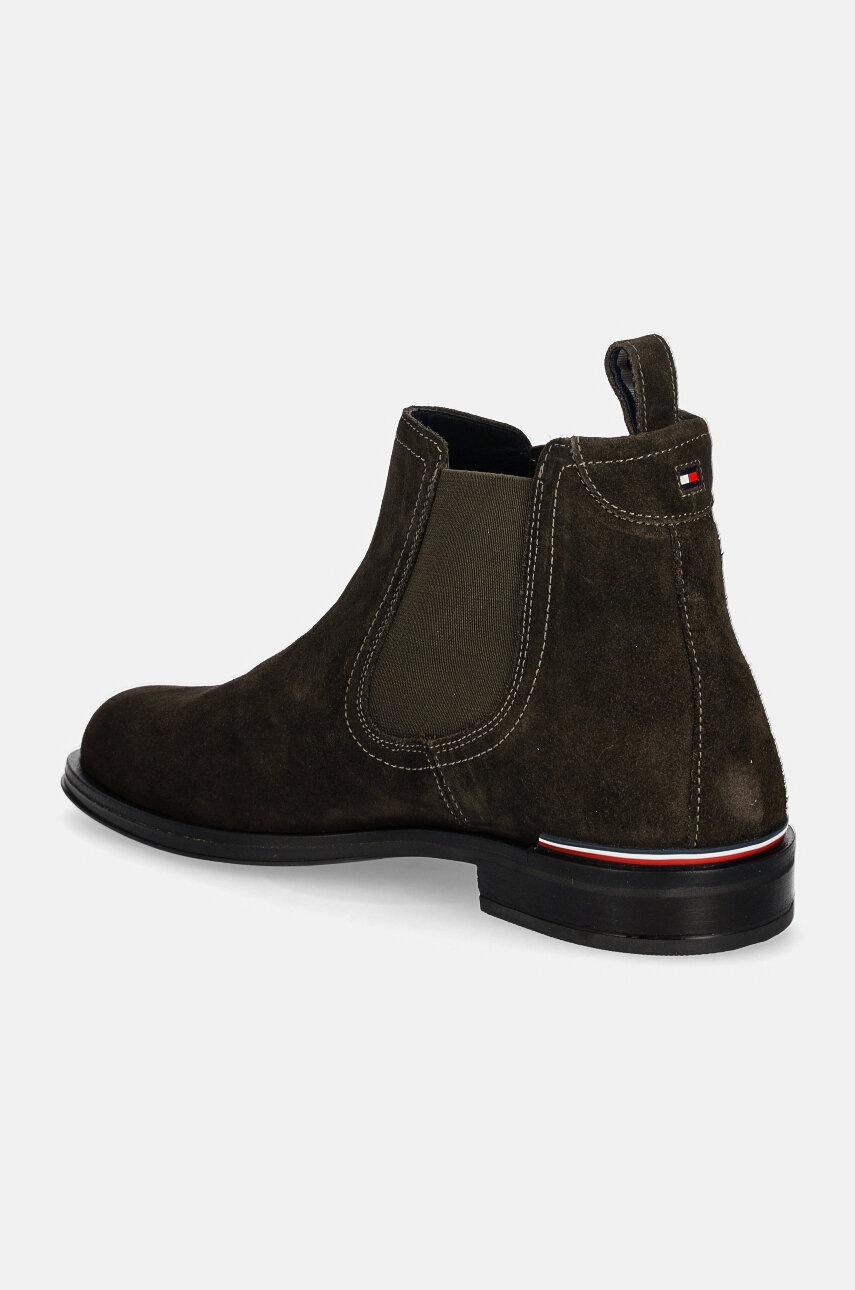 Σουέτ μπότες τσέλσι Tommy Hilfiger CORE RWB HILFIGER SUEDE CHELSEA χρώμα: πράσινο, FM0FM04757 φωτογραφία