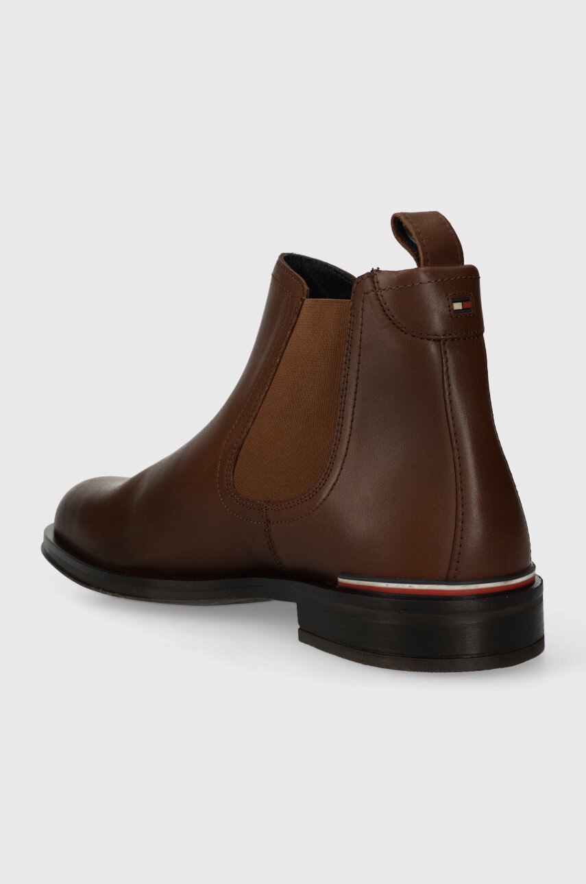 Tommy Hilfiger bőr bokacsizma CORE RWB LTH CHELSEA barna, férfi, FM0FM04806 termék 2. képe