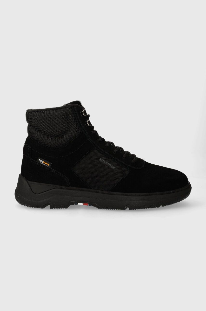Sneakers boty Tommy Hilfiger CORE W MIX CORDURA HYBRID BOOT černá barva, FM0FM04807 - černá - Svršek