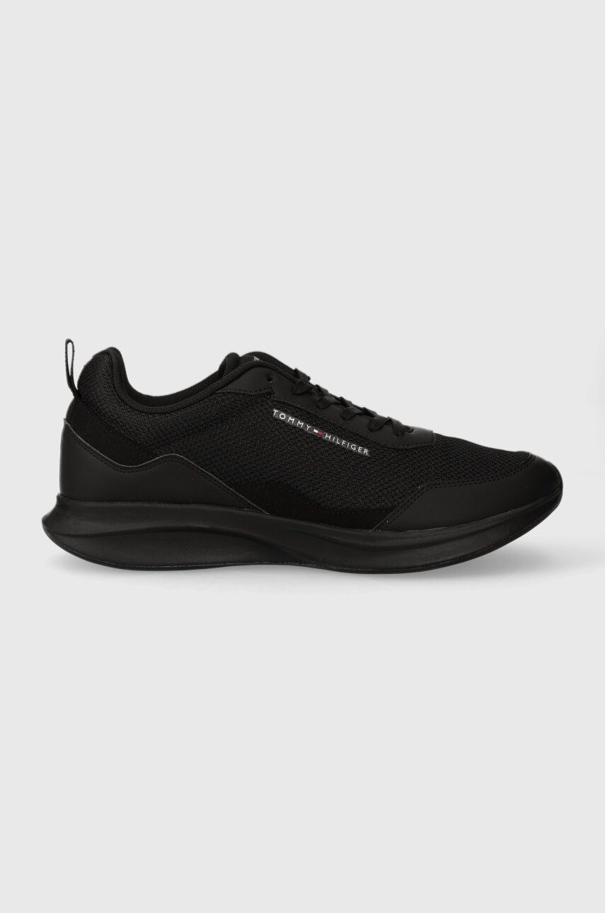 Sneakers boty Tommy Hilfiger LIGHTWEIGHT PREMIUM KNIT STRIPES černá barva, FM0FM04836 - černá - Svrš