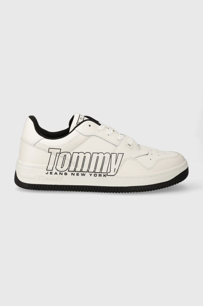 Tommy Jeans sneakers TJM BASKET LOGO culoarea alb, EM0EM01257
