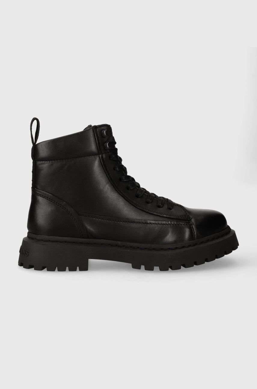 Trapery Tommy Jeans TJM LACE UP BOOT pánské, černá barva, EM0EM01363 - černá - Svršek: Umělá hmota