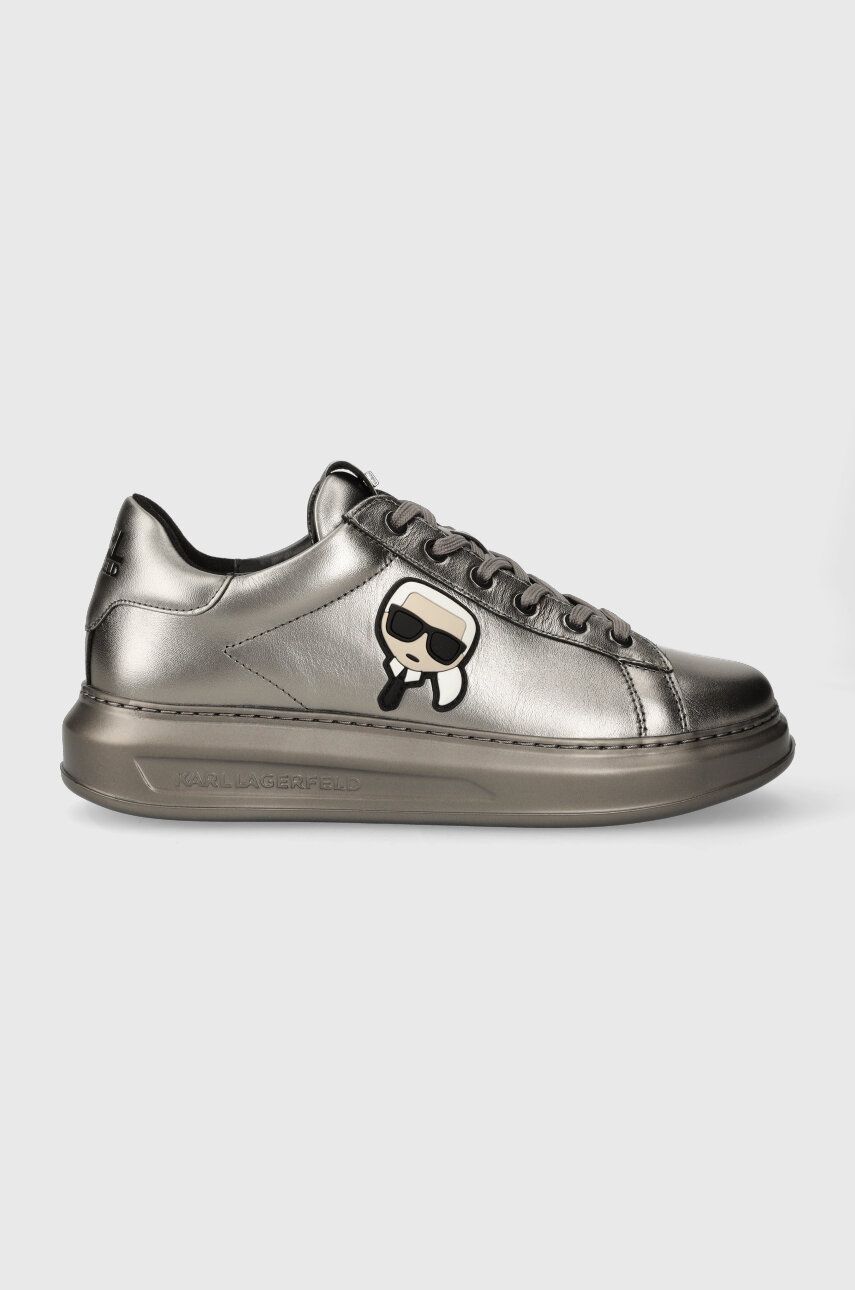 Karl Lagerfeld Sneakers Din Piele Kapri Mens Kc Culoarea Argintiu, Kl52530m