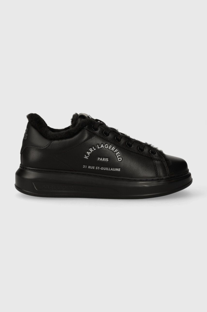 Karl Lagerfeld sneakers din piele KAPRI MENS culoarea negru, KL52538L