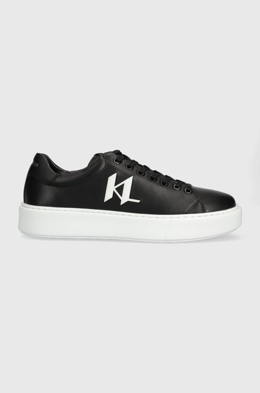 Levně Kožené sneakers boty Karl Lagerfeld MAXI KUP černá barva, KL52215