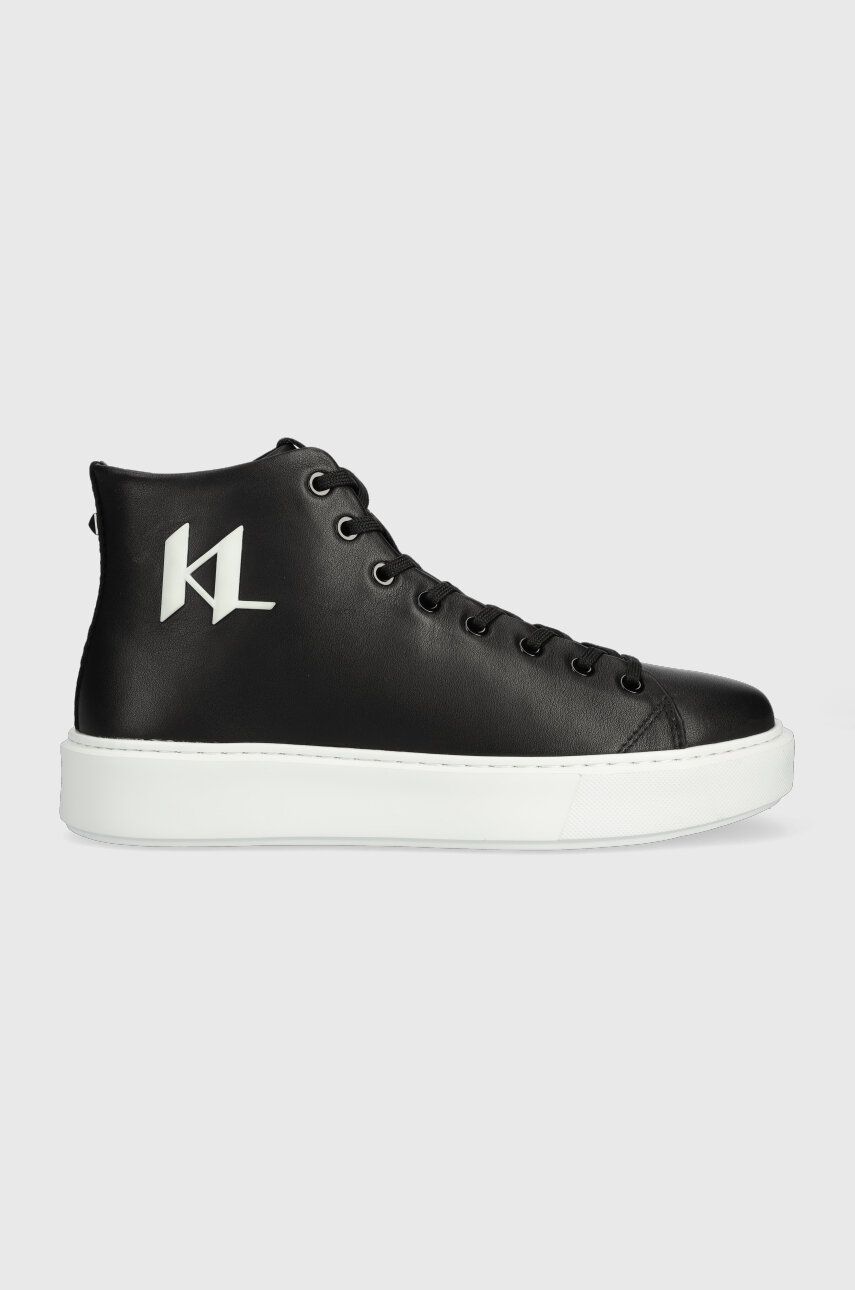 Levně Kožené sneakers boty Karl Lagerfeld MAXI KUP černá barva, KL52265