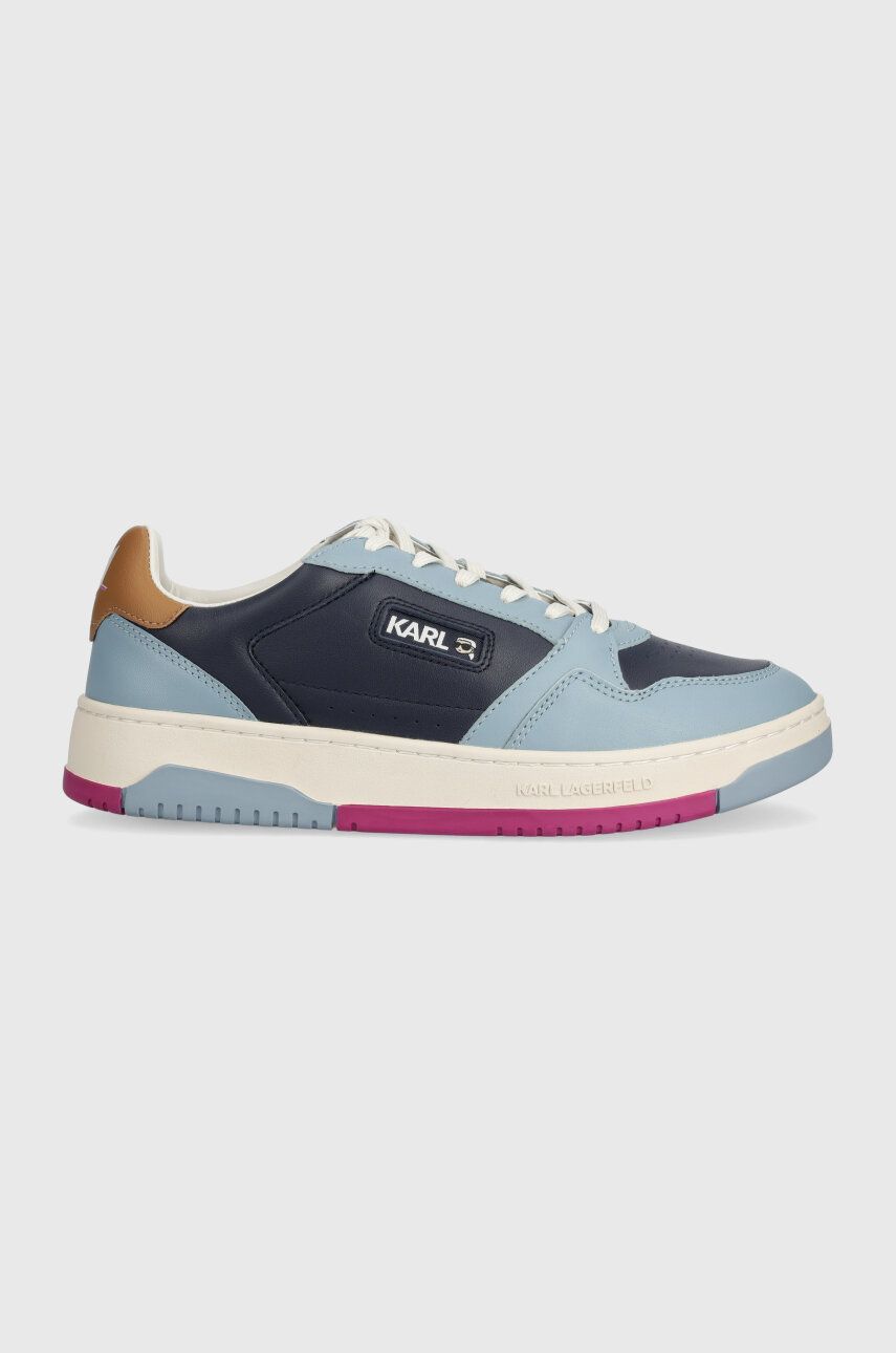Kožené sneakers boty Karl Lagerfeld KREW KL tmavomodrá barva, KL53020 - námořnická modř - Svršek: Te