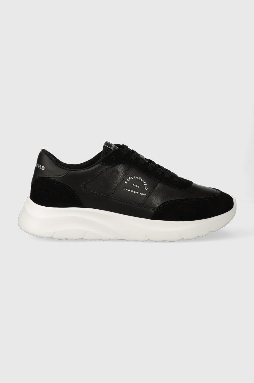 Levně Kožené sneakers boty Karl Lagerfeld SERGER KC černá barva, KL53638
