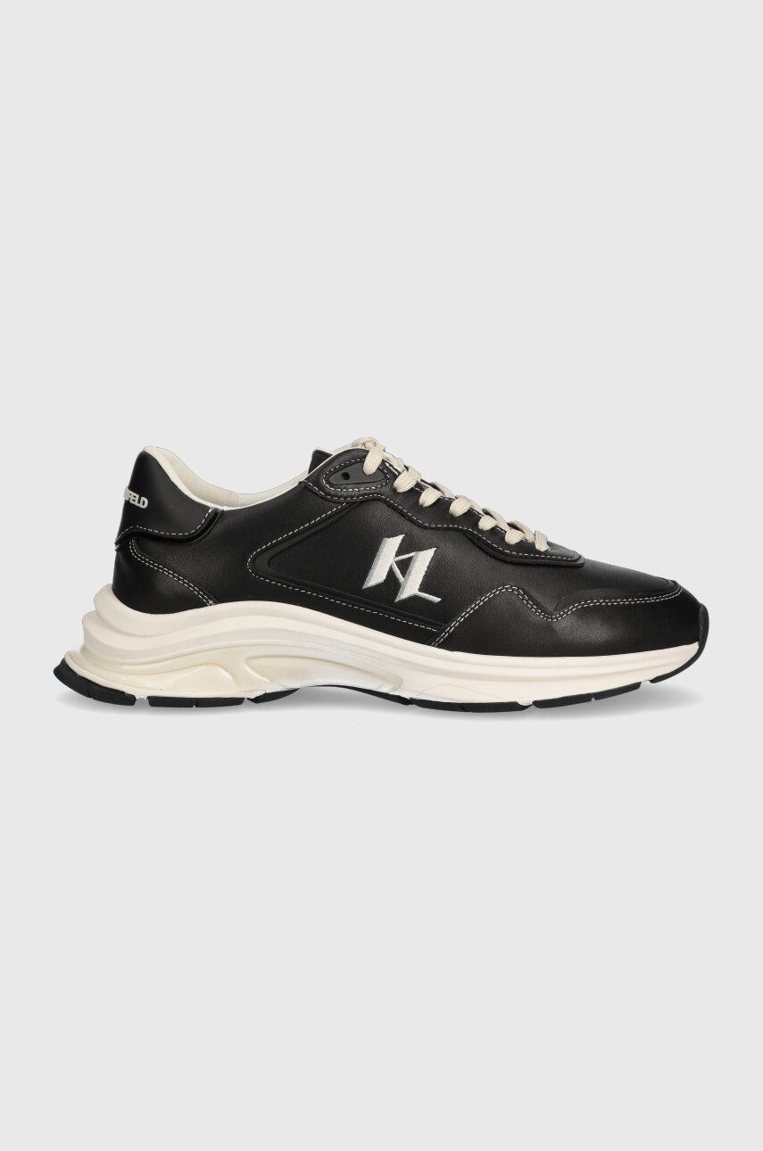 Karl Lagerfeld sneakers din piele LUX FINESSE culoarea negru, KL53165C