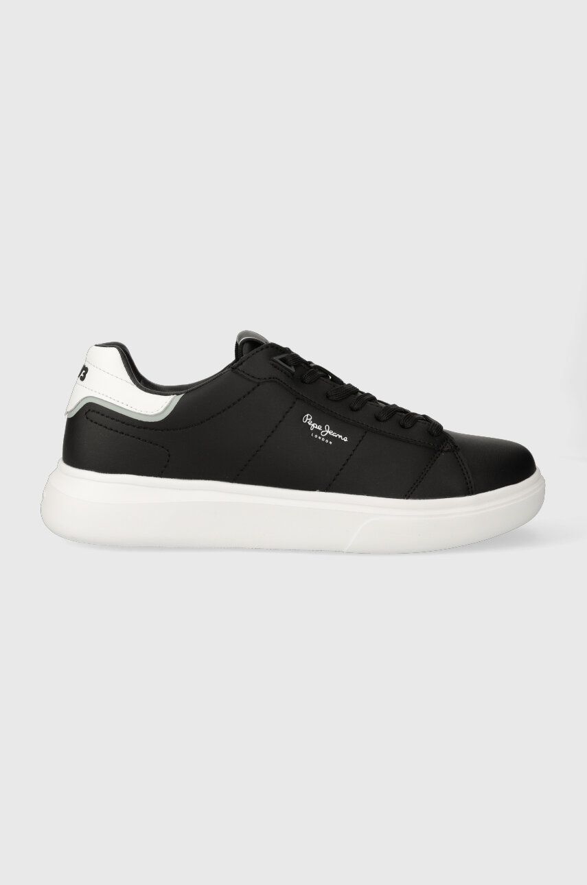 Kožené sneakers boty Pepe Jeans EATON BASIC černá barva, PMS30981 - černá - Svršek: Přírodní kůže