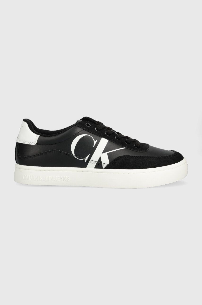 Levně Kožené sneakers boty Calvin Klein Jeans CLASSIC CUPSOLE LACEUP MIX LTH černá barva, YM0YM00713