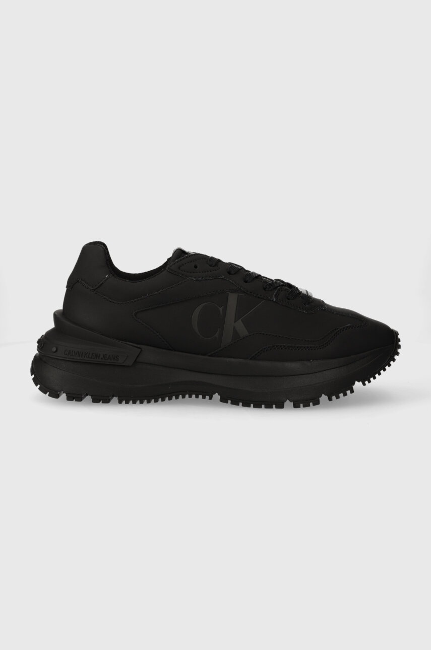 

Кожени маратонки Calvin Klein Jeans CHUNKY RUNNER LOW LACE IN в черно YM0YM00774, Черен