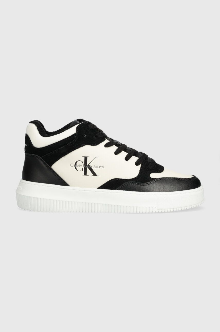 Levně Sneakers boty Calvin Klein Jeans CHUNKY MID CUPSOLE COUI LTH MIX černá barva, YM0YM00779