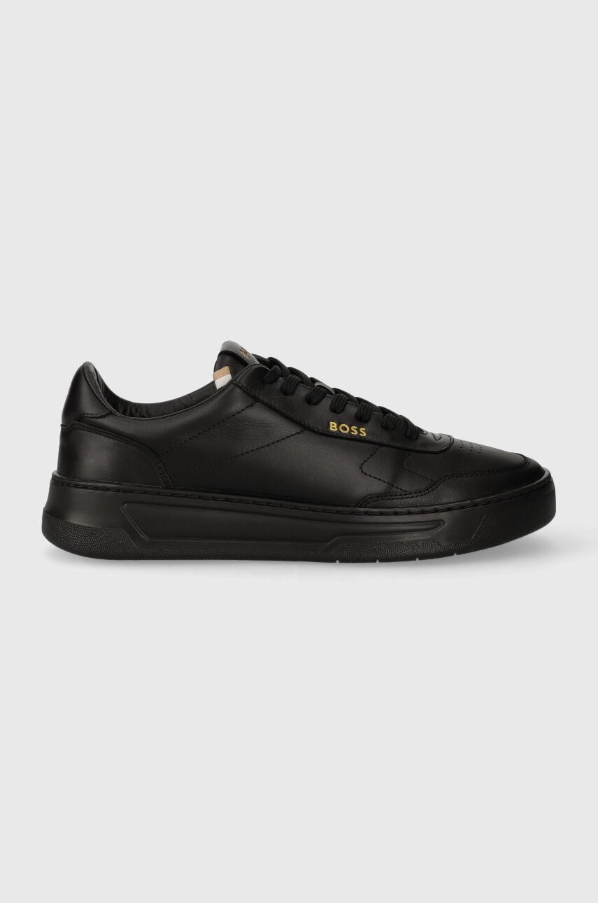 Kožené sneakers boty BOSS Baltimore černá barva, 50502893 - černá - Svršek: Přírodní kůže Vnitř