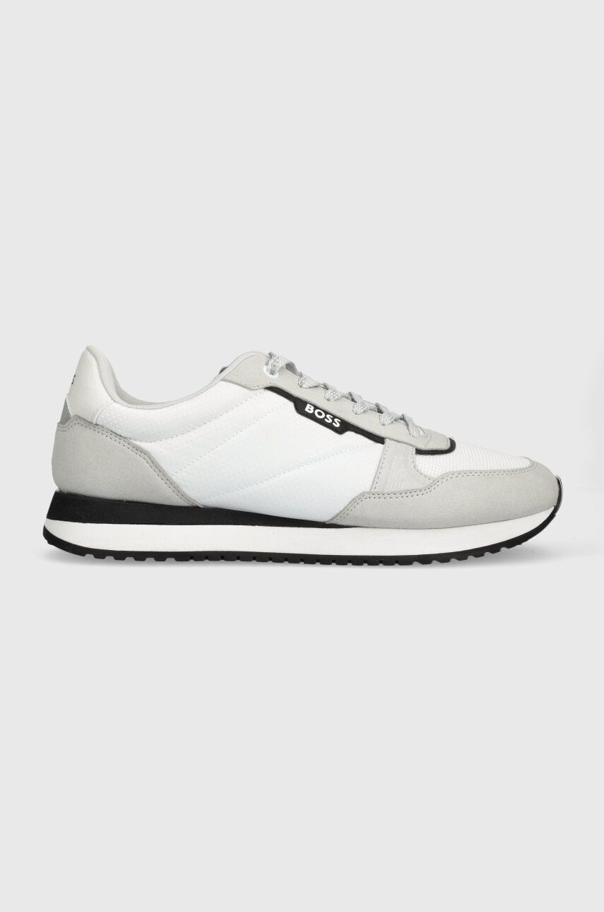 Sneakers boty BOSS Kai bílá barva, 50503715 - bílá - Svršek: Textilní materiál Vnitřek: Umělá h