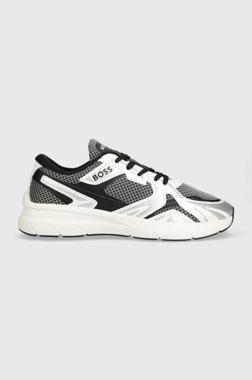Sneakers boty BOSS Owen stříbrná barva, 50504289 - stříbrná - Svršek: Umělá hmota