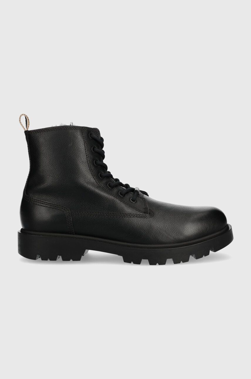 E-shop Kožené boty BOSS Adley pánské, černá barva, 50503557