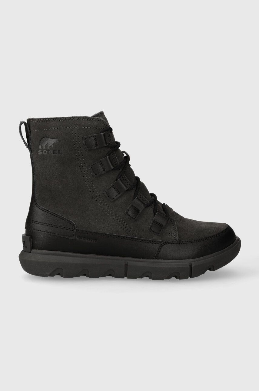 Kožené boty Sorel EXPLORER NEXT BOOT WP 10 pánské, černá barva, 2058921010 - černá - Svršek: Semišov