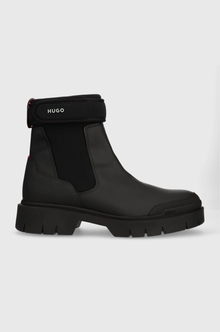 Topánky HUGO Denzel pánske, čierna farba, 50503637