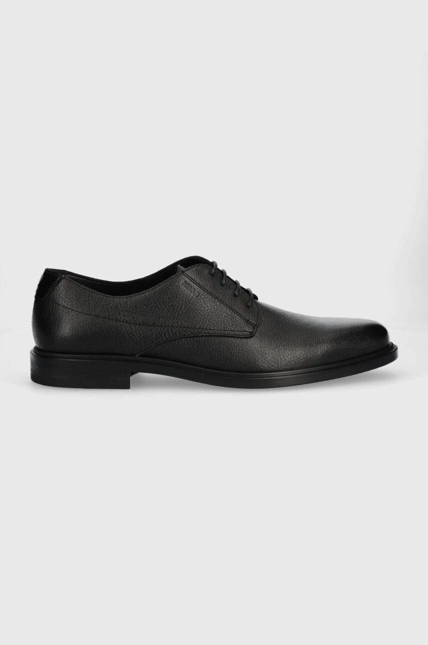 HUGO pantofi de piele Kerr barbati, culoarea negru, 50503678
