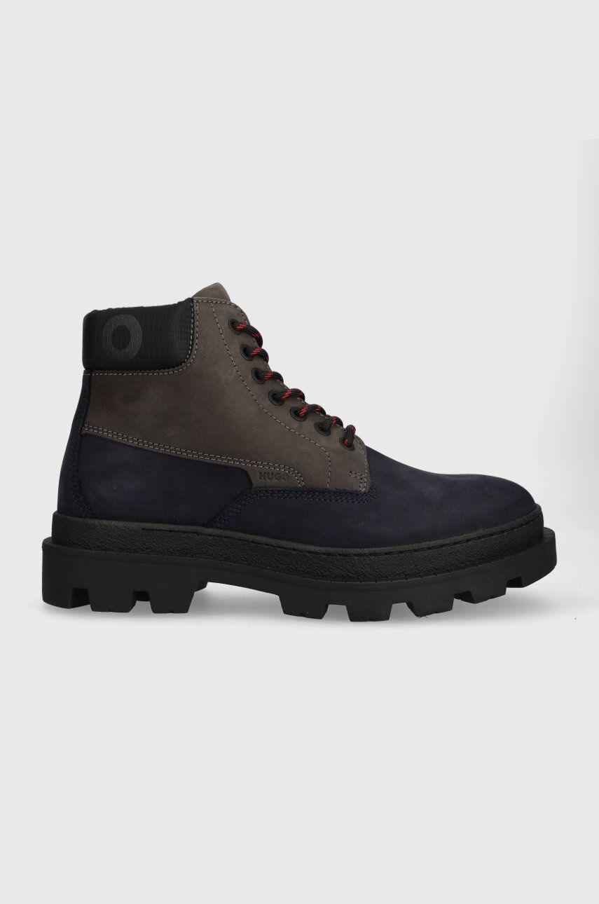 Kotníkové boty HUGO Graham pánské, tmavomodrá barva, 50503732 - námořnická modř - Svršek: Textilní m