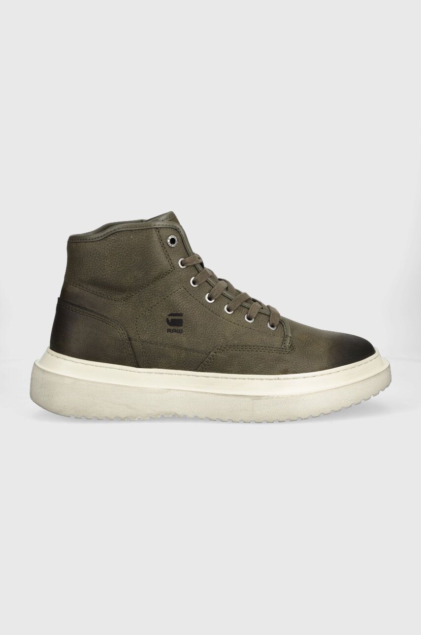 Sneakers boty G-Star Raw DEXTER MID NUB zelená barva, 2242048701.OLV