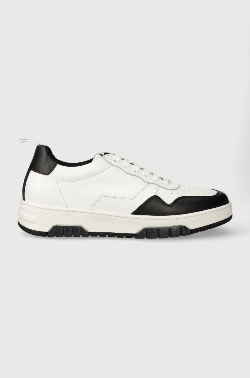 Kožené sneakers boty Off Play ROMA bílá barva, ROMA 1 WHITE BLACK - bílá - Svršek: Přírodní kůže