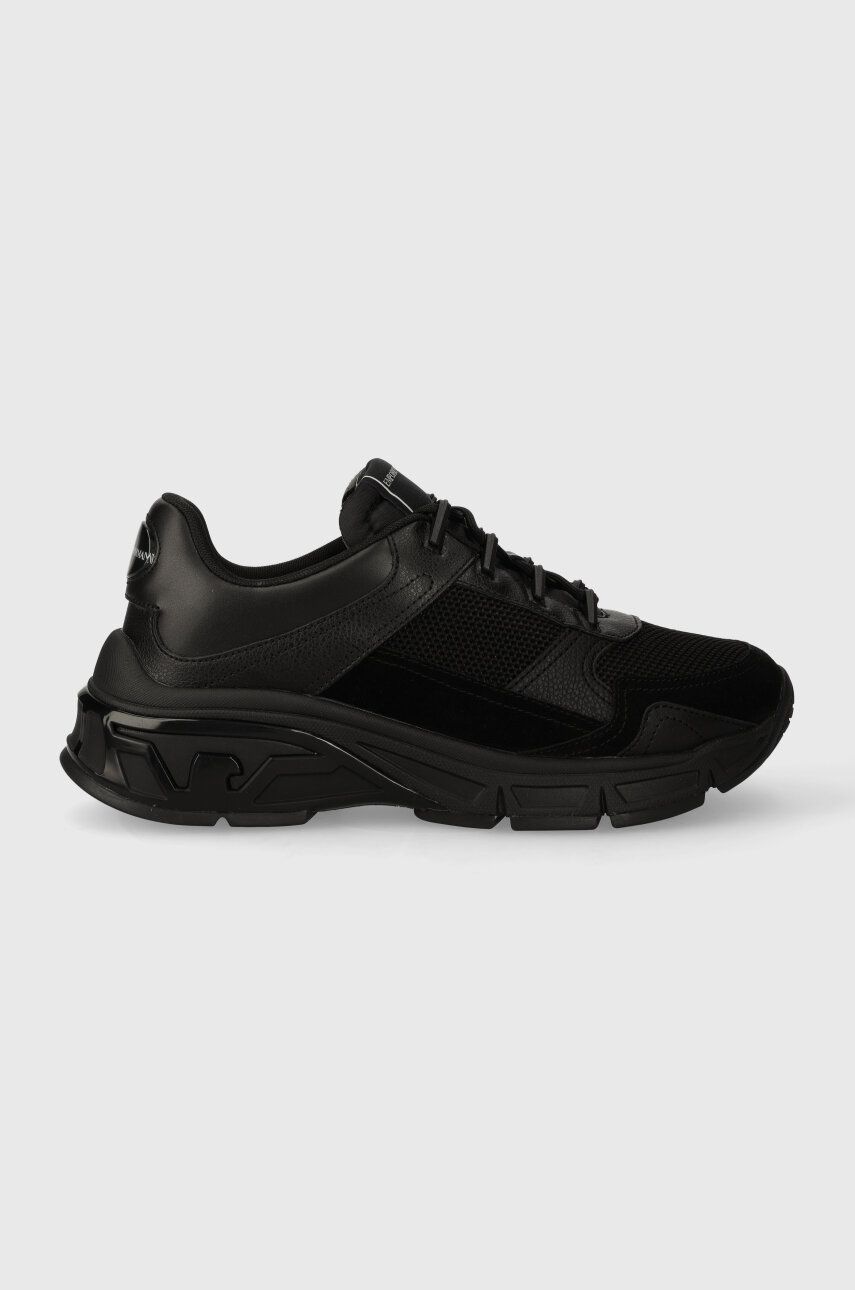 Sneakers boty Emporio Armani černá barva, X4X625 XR087 T624 - černá - Svršek: Umělá hmota