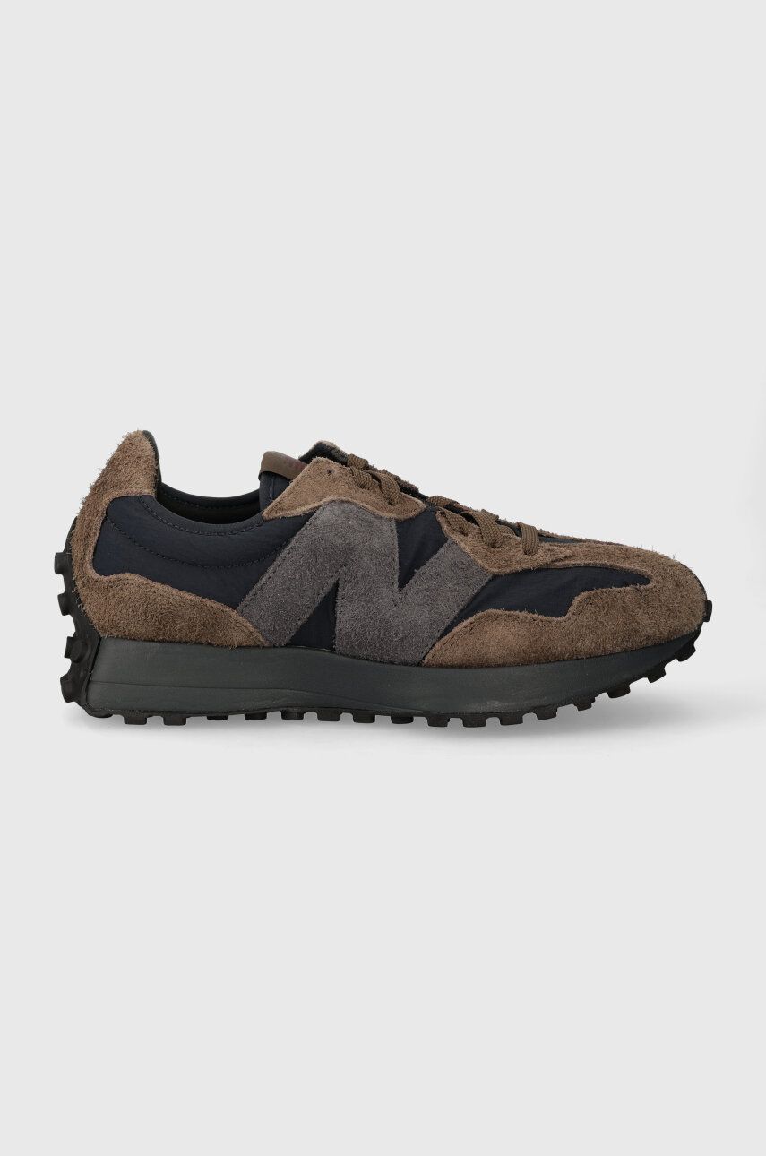 Sneakers boty New Balance 327 hnědá barva, MS327WI - hnědá - Svršek: Textilní materiál