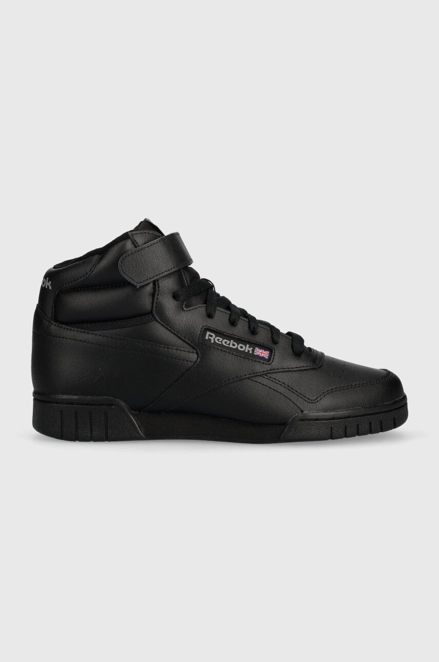 Kožené sneakers boty Reebok EX-O-FIT HI černá barva, 100000109 - černá - Svršek: Přírodní kůže