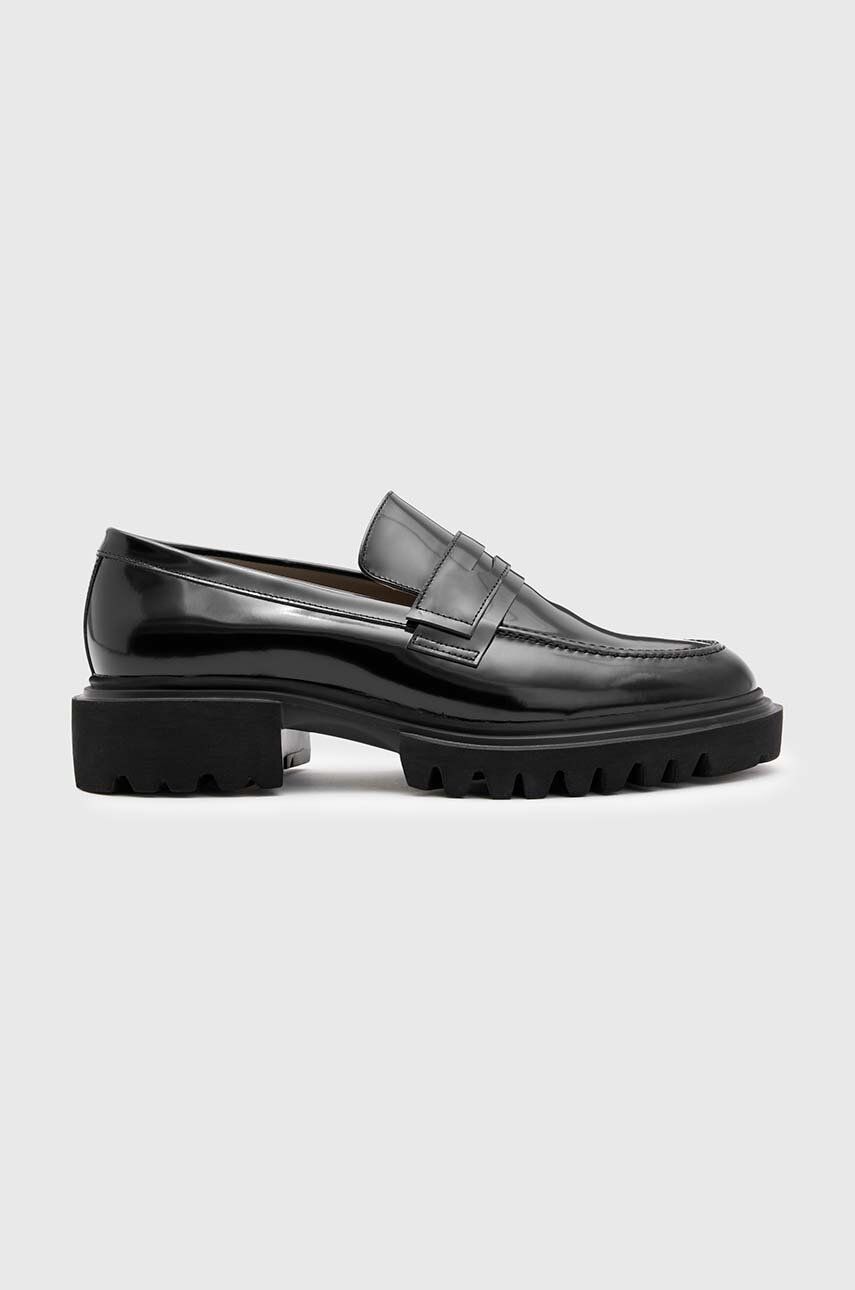 AllSaints pantofi de piele Vinni barbati, culoarea negru, MF534Z