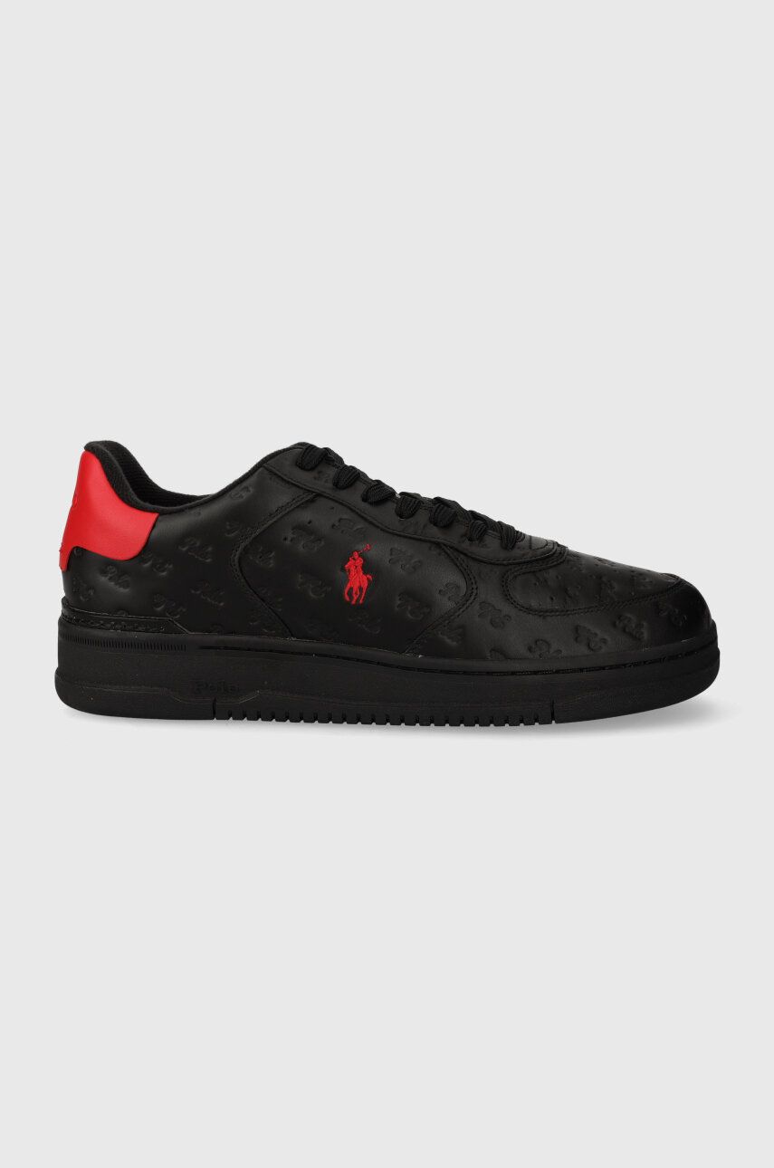 Kožené sneakers boty Polo Ralph Lauren Masters CRT černá barva, 809913420002 - černá - Svršek: Příro