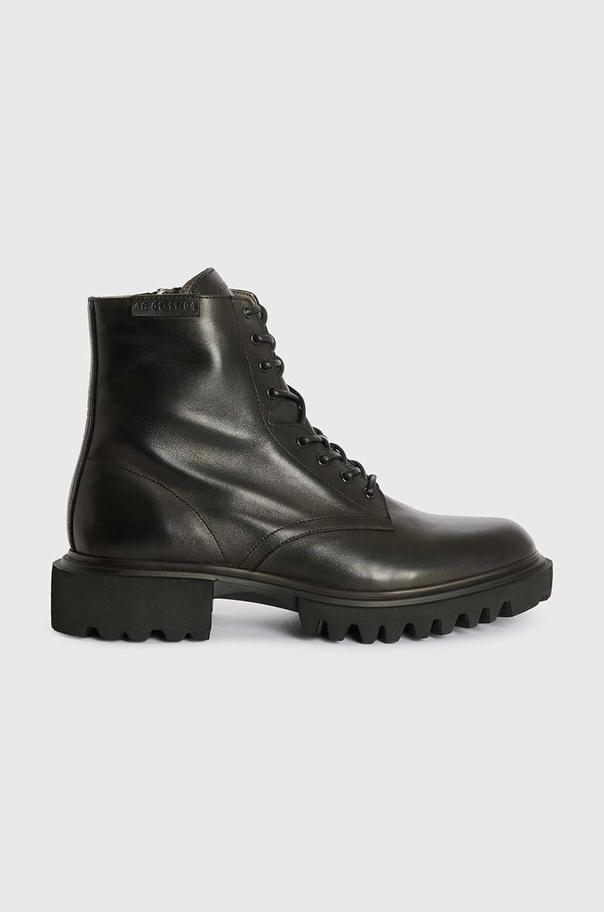 Kožené boty AllSaints Vaughan Boot pánské, černá barva, MF588Z - černá - Svršek: Přírodní kůže 
