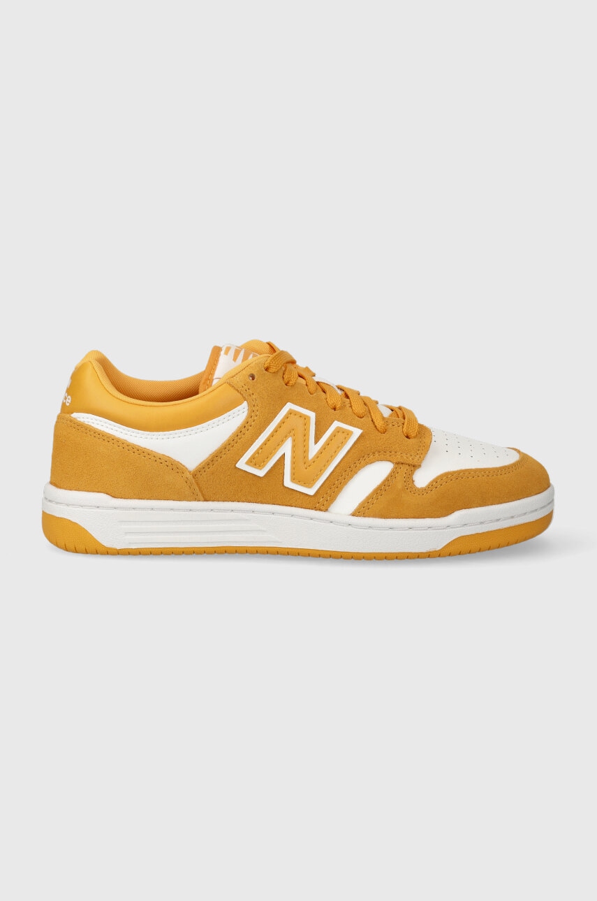 Levně Sneakers boty New Balance BB480LWA žlutá barva