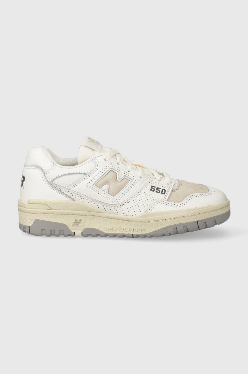 Levně Kožené sneakers boty New Balance BB550PWG bílá barva