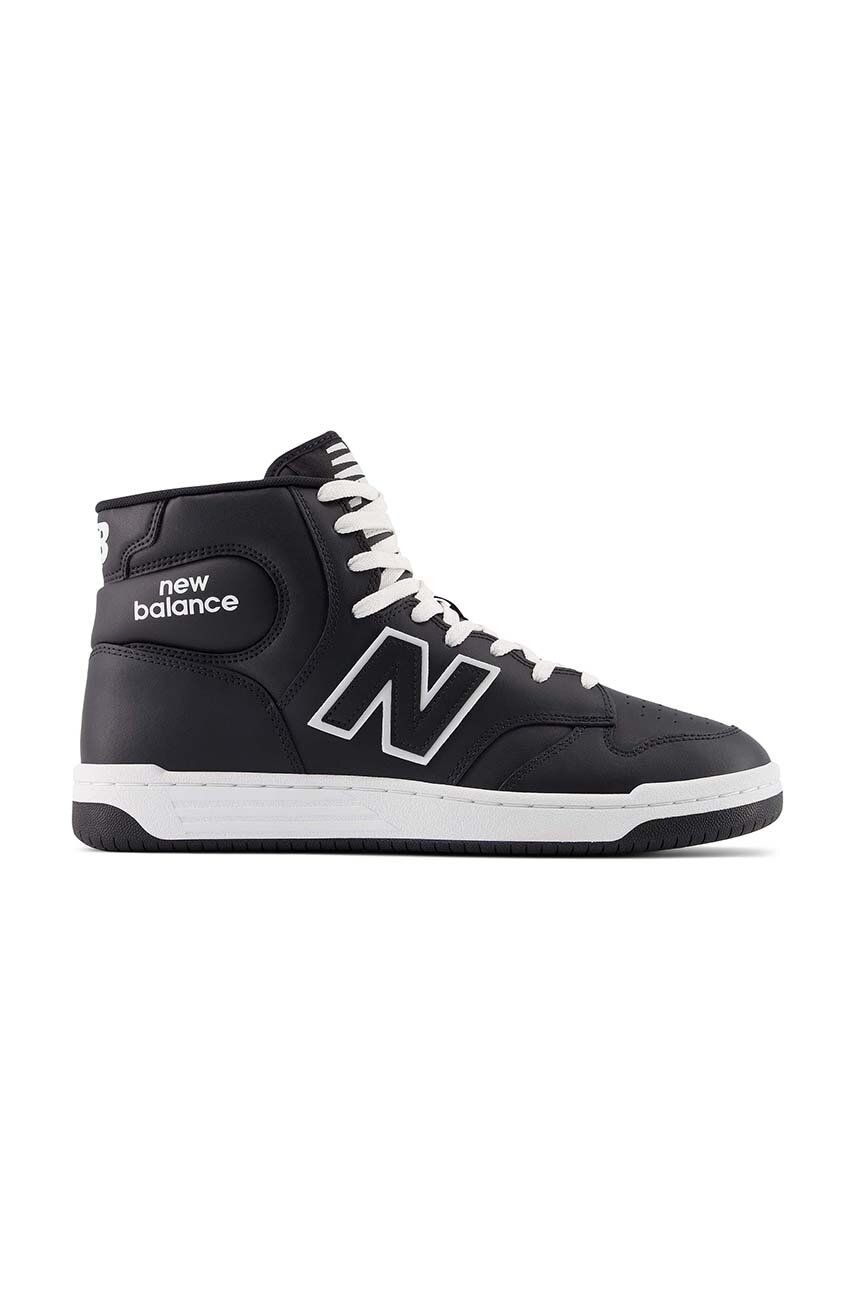Kožené sneakers boty New Balance BB480COB černá barva
