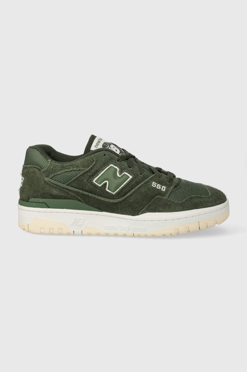 Sneakers boty New Balance BB550PHB zelená barva - zelená - Svršek: Textilní materiál