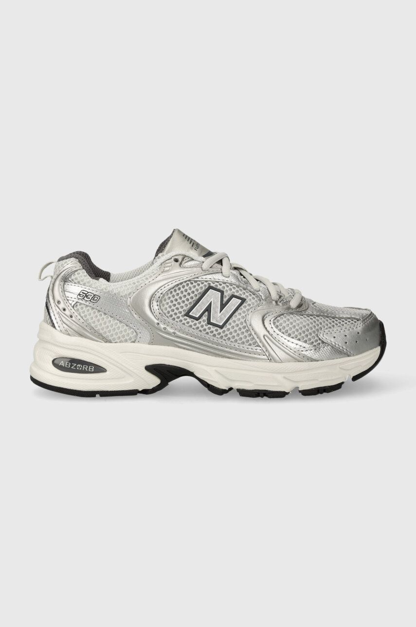 Sneakers boty New Balance MR530LG stříbrná barva - stříbrná - Svršek: Umělá hmota