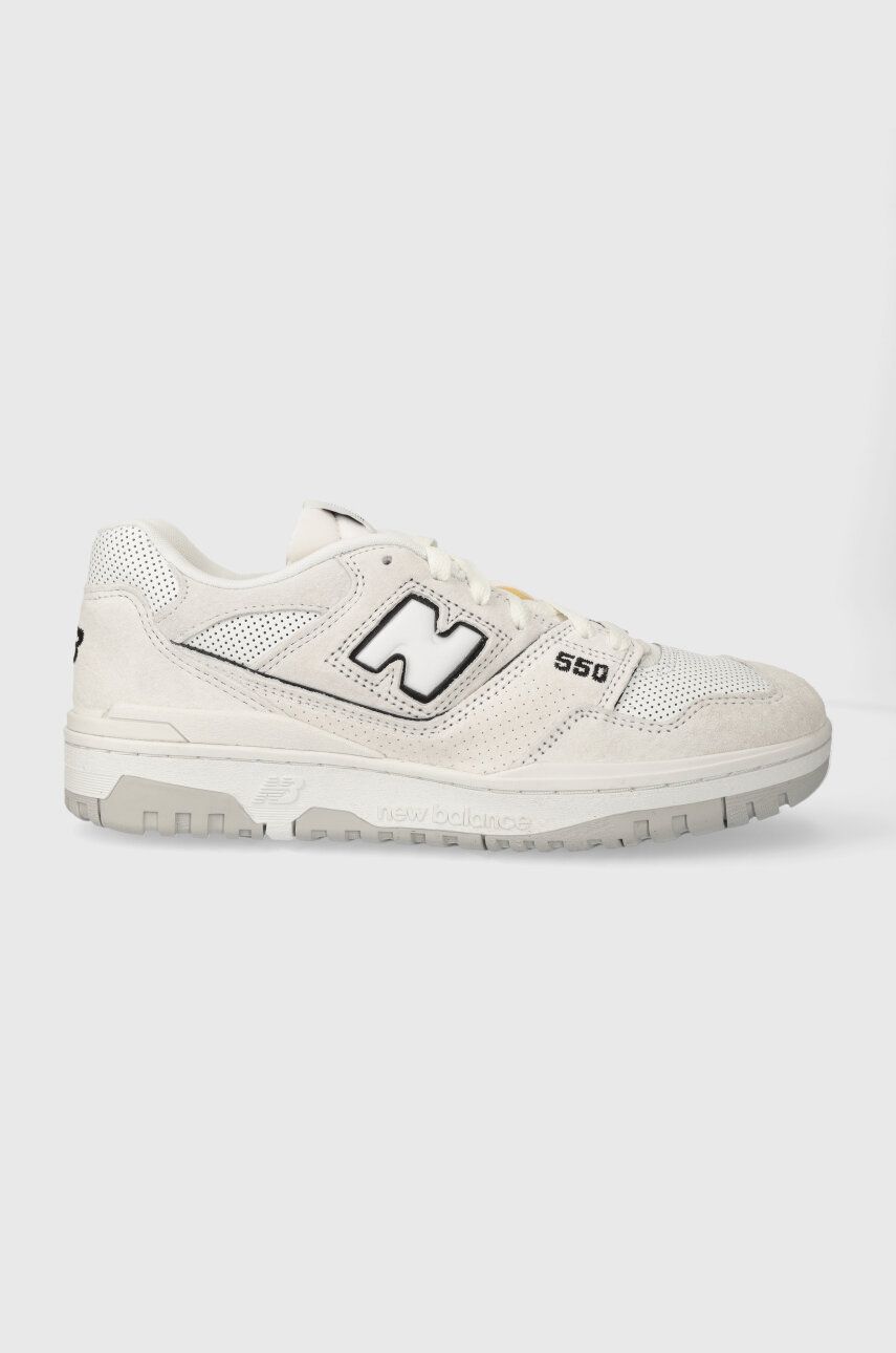 New Balance sneakers din piele BB550PRB culoarea alb
