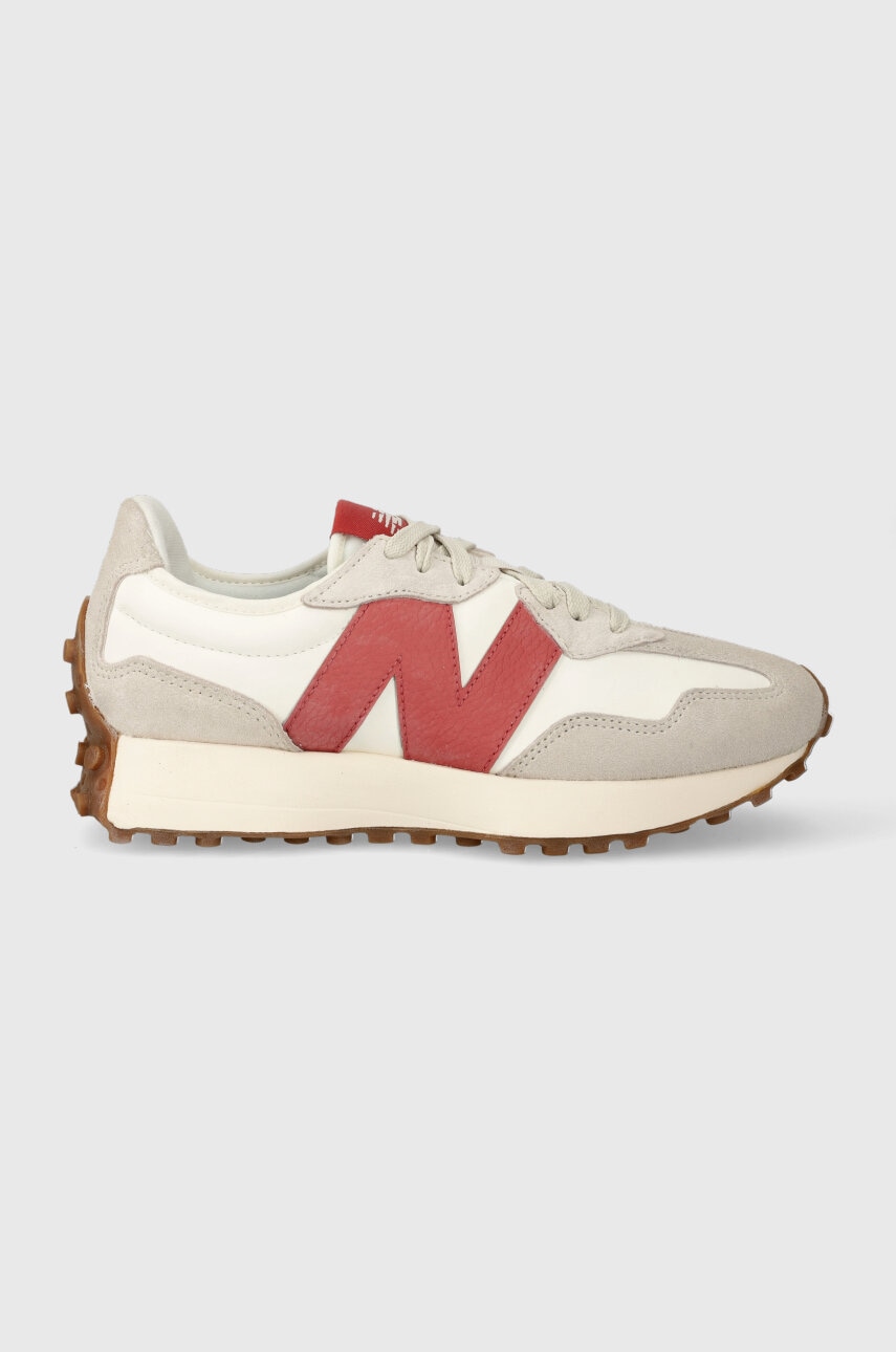 Levně Semišové sneakers boty New Balance U327LV bílá barva