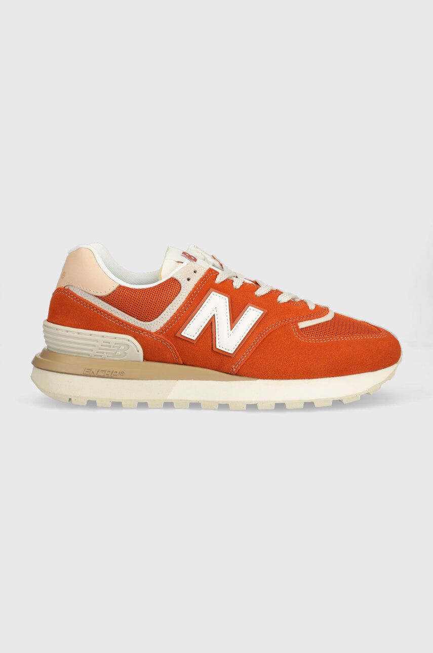 Sneakers boty New Balance 574 oranžová barva - oranžová -  Svršek: Umělá hmota