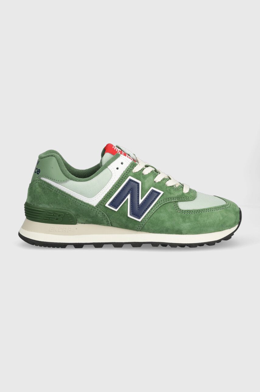 Levně Sneakers boty New Balance 574 zelená barva