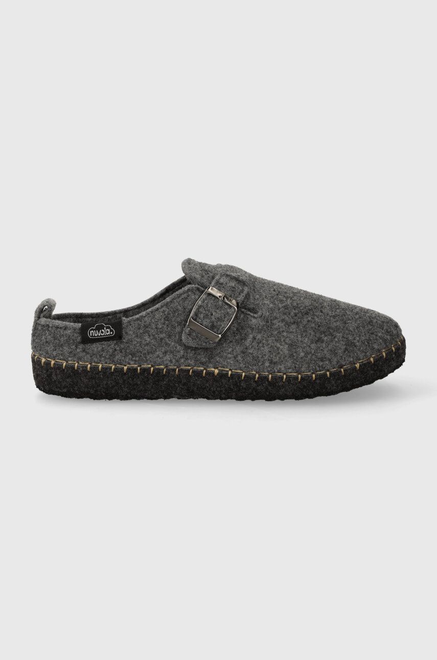 Pantofle Nuvola Zueco Belt šedá barva, UNBEL17 - šedá - Svršek: Textilní materiál Vnitřek: Text