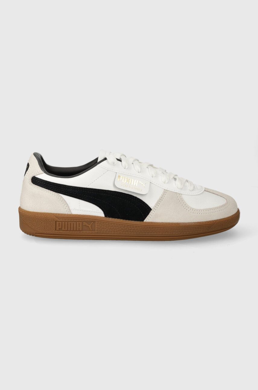 Puma sneakers din piele Palermo culoarea alb 384363