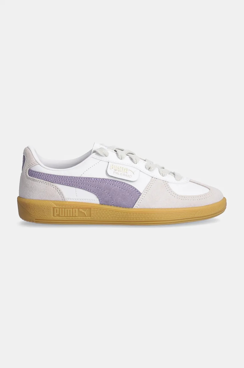 Кожаные кроссовки Puma Palermo цвет фиолетовый 396464 Кожаные кроссовки Puma Palermo цвет фиолетовый 396464