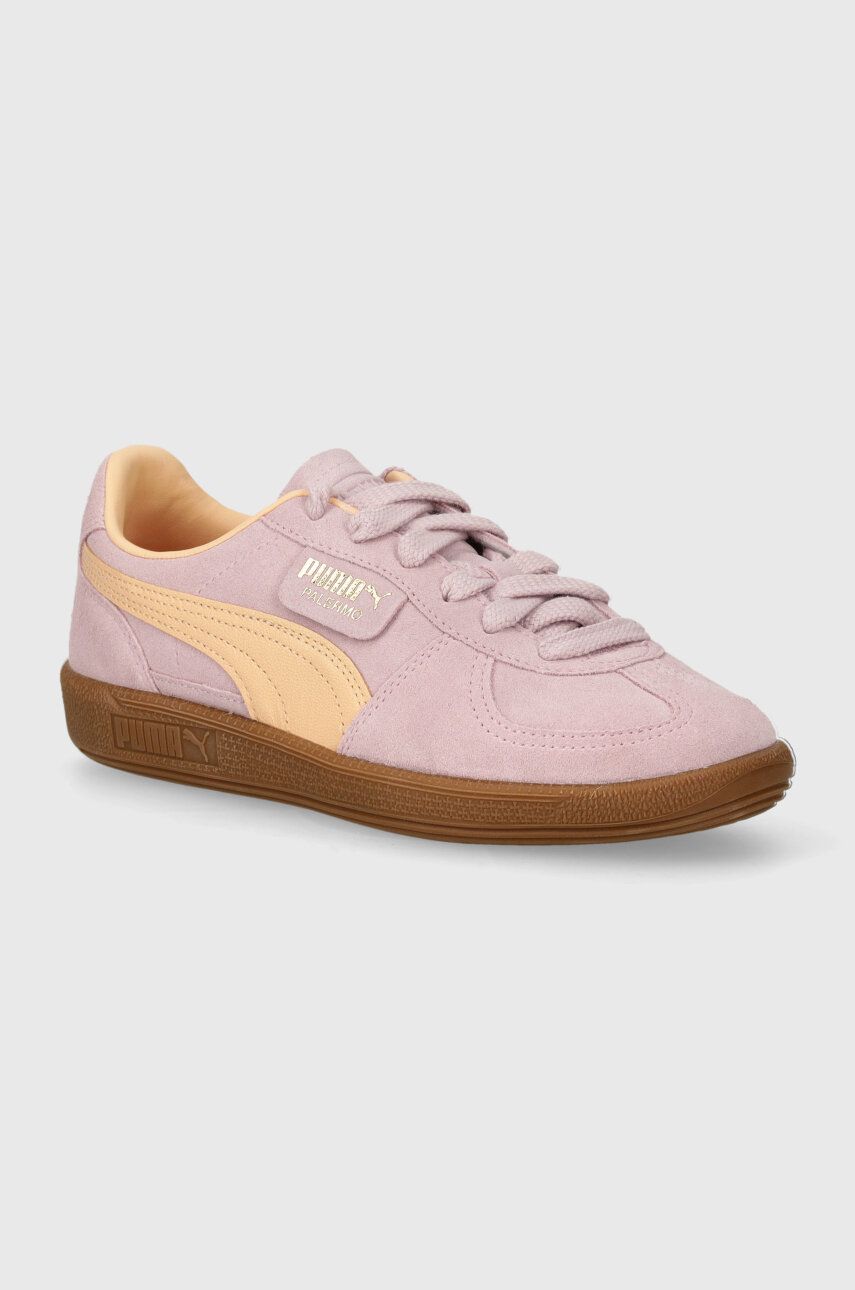 Puma sneakers din piele întoarsă Palermo culoarea roz 391962