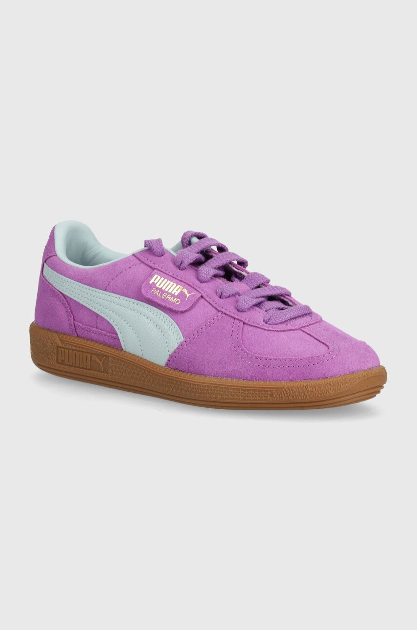 Puma sneakers din piele întoarsă Palermo culoarea violet 396463