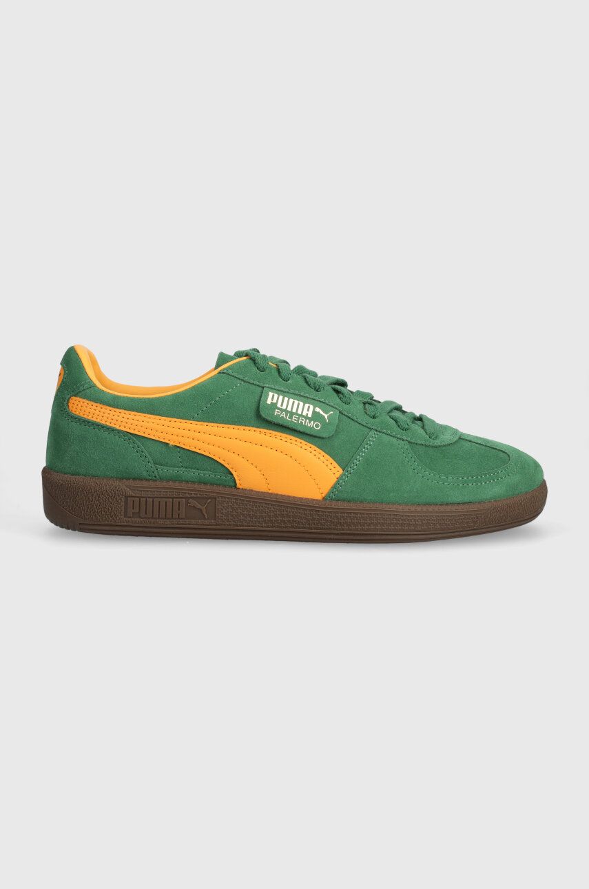 Puma sneakers din piele întoarsă Palermo culoarea verde 391962
